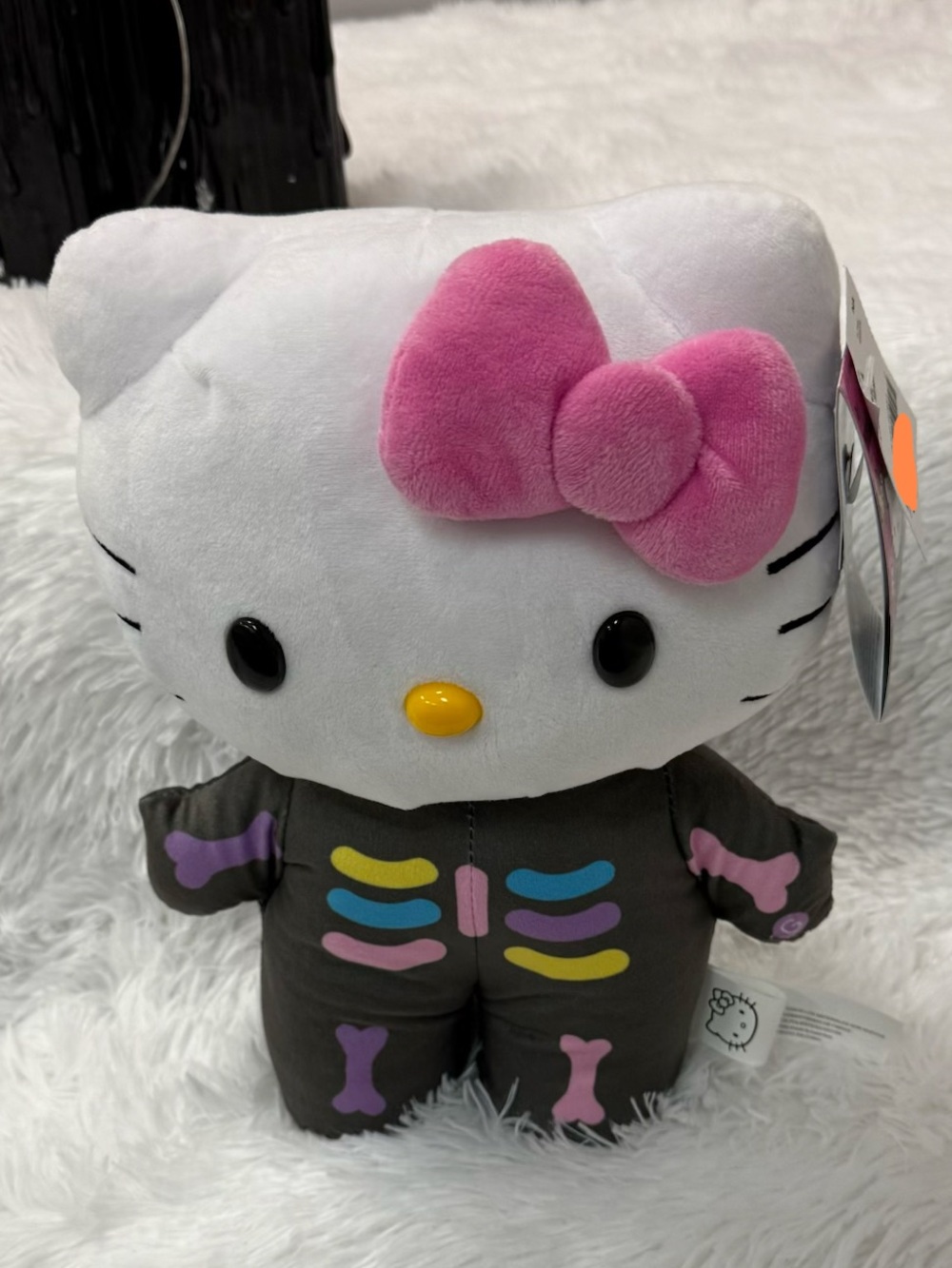 Hello Kitty Halloween greeter  with Pink Bow and Colorful Skeleton Accents